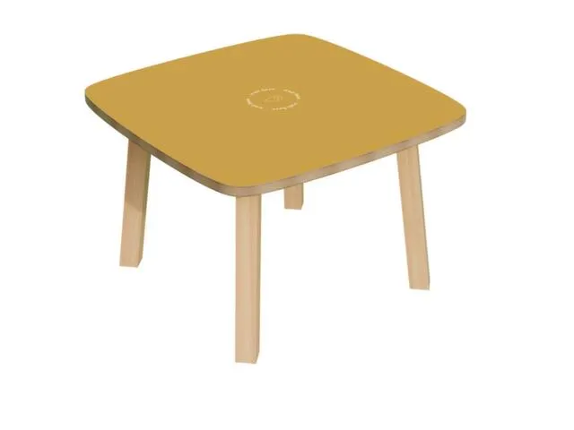 bijzettafel,HxBxD 400x600x600mm,4voeten natuur,vierkante buis