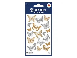 Foliesticker Z-design Gouden/ zilveren vlinders, pakje à 1 vel - 1