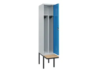 locker met bank,voor scheiding van kleding,HxBxD 2120x400x815mm,1vak - 1