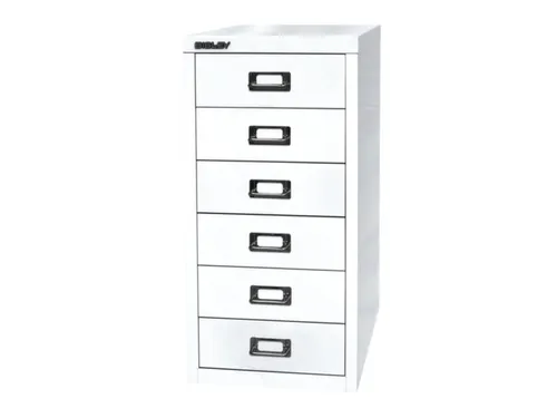 kantoor-ladekast HxBxD 590x279x380mm 6 laden romp verkeerswit staal