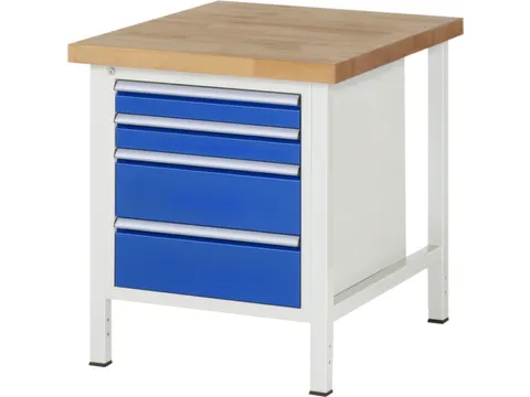 werkbank,HxBxD 840-1040x750x900mm,beukblad,draagverm. 1250kg,4voeten