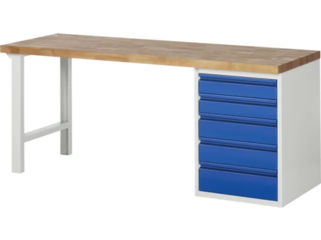 werkbank,RAL 7035/RAL 5010,HxBxD 890x2000x700mm,beukblad