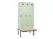 locker met bank,voor scheiding van kleding,HxBxD 2120x900x815mm,3vak