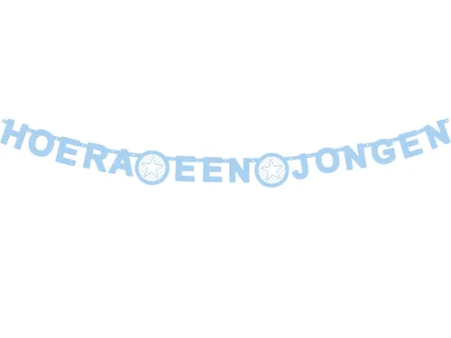 Letterslinger ''Hoera een jongen'' blauw