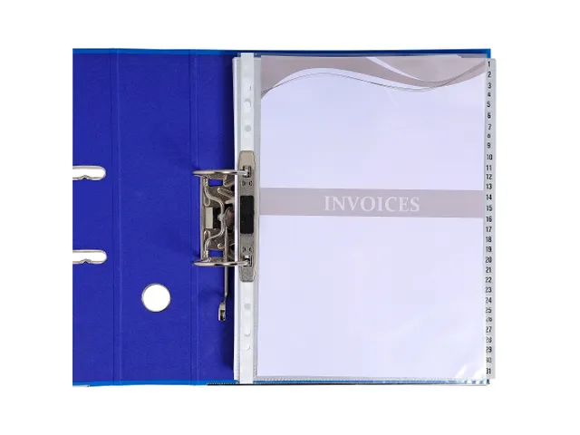 Bedrukte Tabbladen A4+ Grijs Polypropyleen 31-delig 1-31 23-Gaats