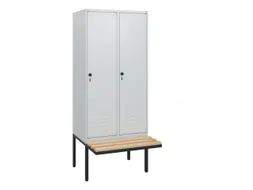 locker met bank,HxBxD 1950x800x815mm,2vak,vak B 400mm,draaigrendel