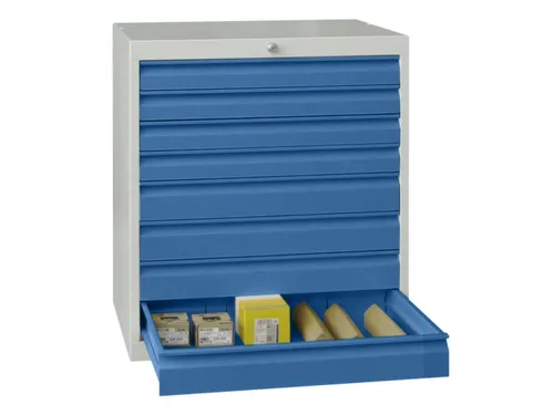 ladekast 800x715x600mm 8laden cilinderslot RAL7035 front RAL5012
