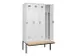 armoire vestiaire avec banc noir et blanc,HxlxP 2120x1200x815mm