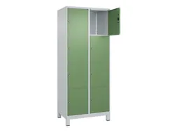 lockerkast,HxBxD 1950x800x500mm,2x4vakken,vak B 400mm,cil.-slot,voeten
