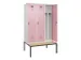 locker met bank,voor scheiding van kleding,HxBxD 2120x1200x815mm,3vak