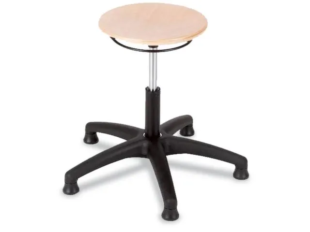 Werkplaatskruk H 390-520Mm Beuken Multiplex Glijders Gasveer Zwart