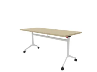 klaptafel,HxBxD 750x1600x700mm,hoekig,T-voet wit,ovale buis,blad eiken - 1