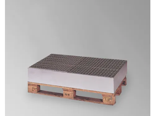 Palletopzetbak 2x 200l 210l Staal 240x 1250x 820mm Rooster