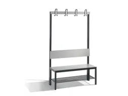 omkleedbank,HxLxD 1710x1000x407mm,HPL zilvergrijs,frame staal RAL7021