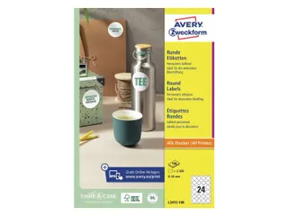 Etiket Avery L3415-10 rond 40mm wit 240stuks - 2