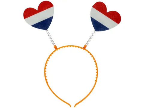Oranje diadeem dansende hartjes