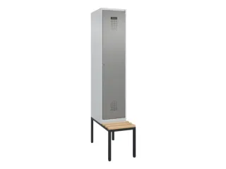 locker met bank,voor scheiding van kleding,HxBxD 2120x400x815mm,1vak - 2