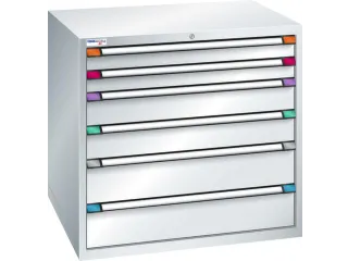ladekast HxBxD 1000x1005x695mm 6laden RAL7035 front RAL7035 - 2