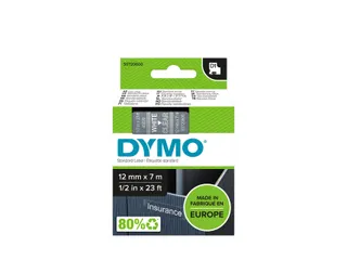Labeltape Dymo 45020 D1 S720600 12mmx7m wit op transparant - 1