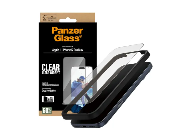 PanzerGlass Screen Protector iPhone 17 Pro Max | Ultra-Wide Fit w.