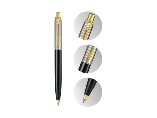 Balpen Sheaffer Sentinel 335 gloss black, PVD gold plated trims - 7