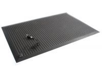 werkplekmat mat LxB 1500x900mm PVC ruitprofiel zwart