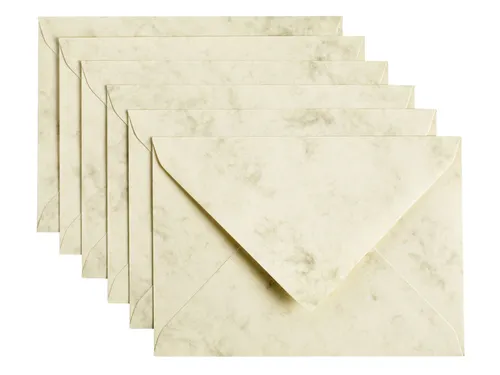 Envelop Papicolor C6 114x162mm Marble Ivoor Gegomd