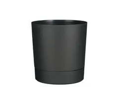 Plantenpot Mica Coco met schotel rond antraciet 29.5 x 28 cm