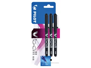 Rollerpen Pilot V-Ball 05 Fijne punt Zwart Blister à 3 stuks - 1