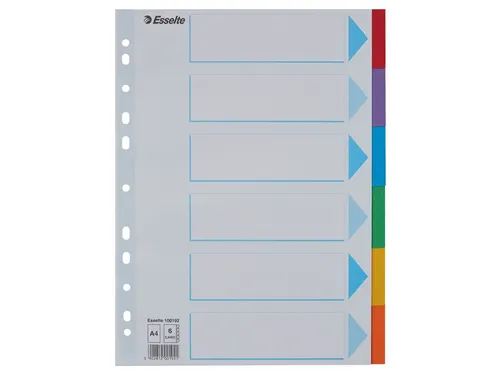 Tabbladen Esselte A4 11-Gaats Karton 6-Delig Kleur