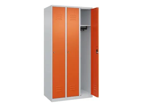 locker,HxBxD 1850x900x500mm,3vak,vak B 300mm,cil.-slot,staand op vloer