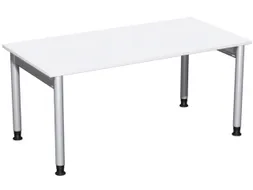In hoogte verstelbaar bureau,HxBxD 680-820x1600x800mm,blad wit