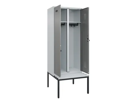 locker met bank,voor scheiding van kleding,HxBxD 2120x800x815mm,2vak