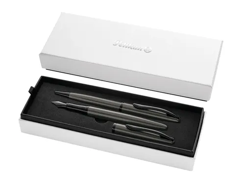 Schrijfset Pelikan Jazz Noble Elegance K36+P36 metaal stone