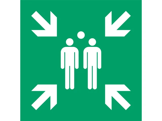 Pictogram bordje Djois Verzamelplaats 300x300mm groen