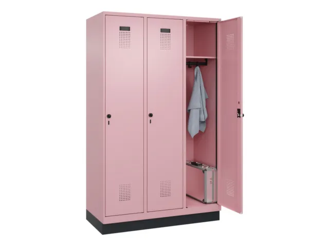 locker,HxBxD 1950x1200x500mm,3vak,vak B 400mm,draaigrendel,sokkel