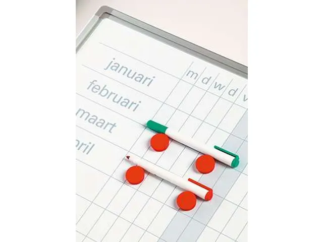 Magnetisch Planbord 60x120cm Softline 8mm Jaar Engels