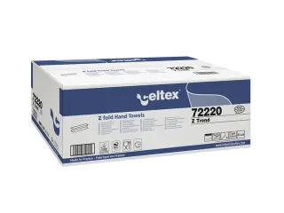 Handdoek Celtex Z-vouw 2-laags wit doos 25 pak a 150 vel 20,5 x 24 cm - 2