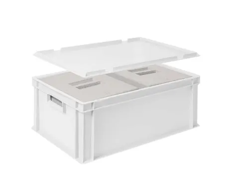 Euronorm-stapelbak,m. 2isoleerboxen,HxLxB 220x600x400mm,44,5/10,4l