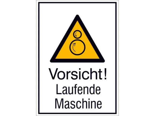 waarschuwings-combibord,v. binnen/buiten,Pas op! Draaiende machine
