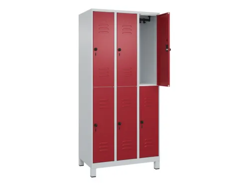 dubbeldekse locker,HxBxD 1950x900x500mm,3x2vak.,vak B 300mm