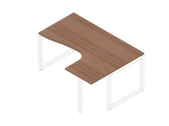 hoek-bureau,HxBxD 730x1600x1200mm,blad canaletto-hout