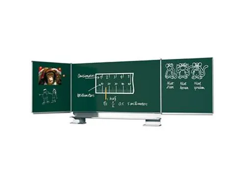 Schoolbord Vijfvlaksbord 120x200cm wandmontage krijtbord groen emaille