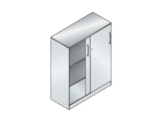 schuifdeurkast,HxBxD 1310x1000x440mm,2xStalen bodem,3 OH - 2