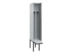 locker met bank,voor scheiding van kleding,HxBxD 2120x300x815mm,1vak