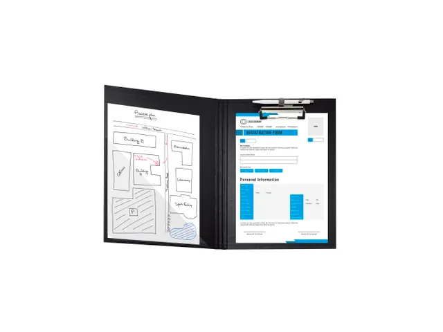 Klemplaat/klep gecoa t papier A4 zwart