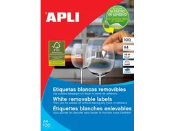 Apli Afneembare Witte Etiketten 210x297mm