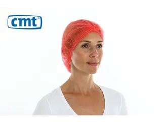 PP non woven haarnet Rood 49cm Clip Cap maat M 1000 Stuks - 2