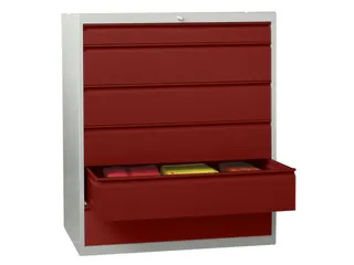 ladekast,HxBxD 1200x1023x600mm,6lade(n),cil.slot,RAL7035,front RAL3000 - 2