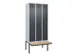 locker met bank,voor scheiding van kleding,HxBxD 2120x900x815mm,3vak